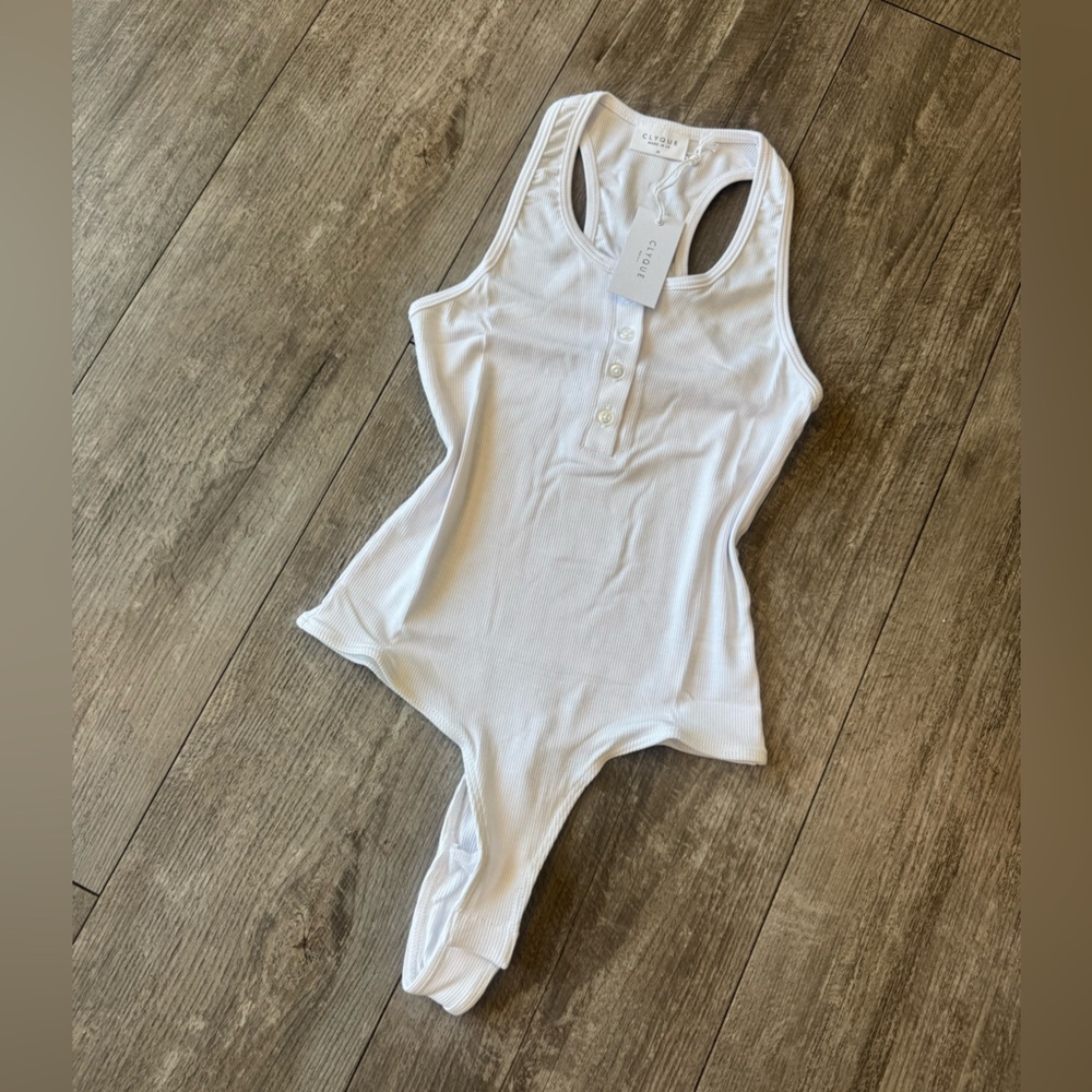 ClYQUE White Ribbed Bodysuit - Picture 5 of 13